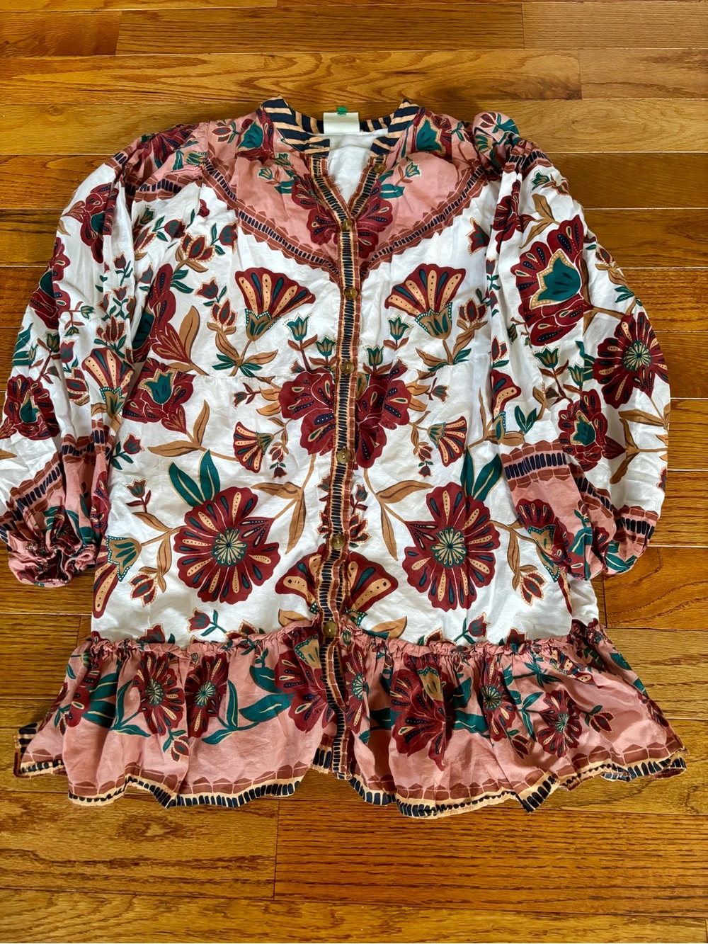 Floral Ruffle Hem Women's Dress in Multicolor